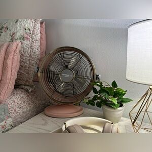 Nautica Pink and Silver Table Fan